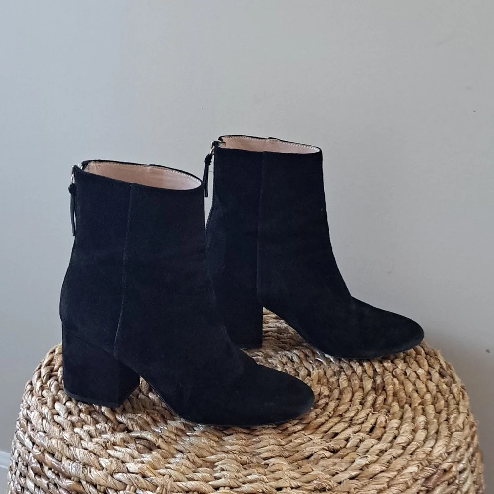 J.Crew Womens Sadie Ankle Boots Black Suede 2.5